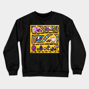 an owl pattern Crewneck Sweatshirt